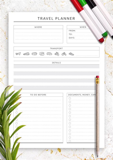 Printable Vacation Planner